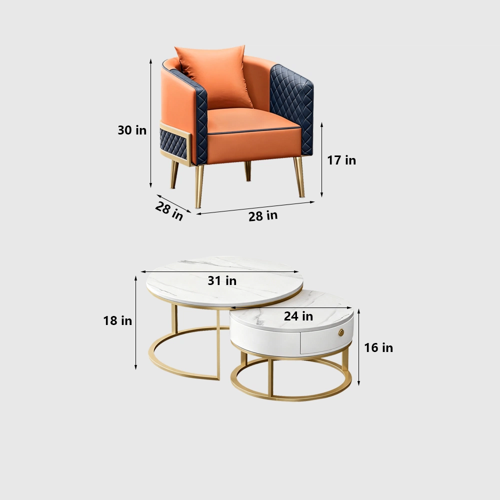Luxurious Curved Sofa, Orange - Maoters - image 13