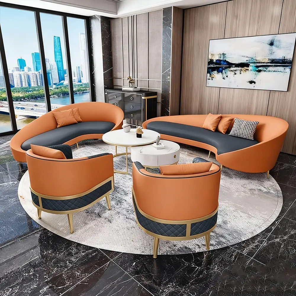 Luxurious Curved Sofa, Orange - Maoters - image 8