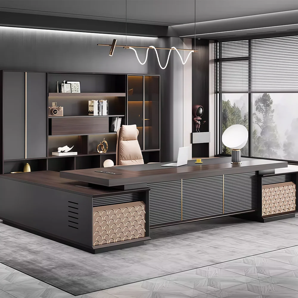Modern Baking Lacquer Large Desk Chairman Furniture - image 10