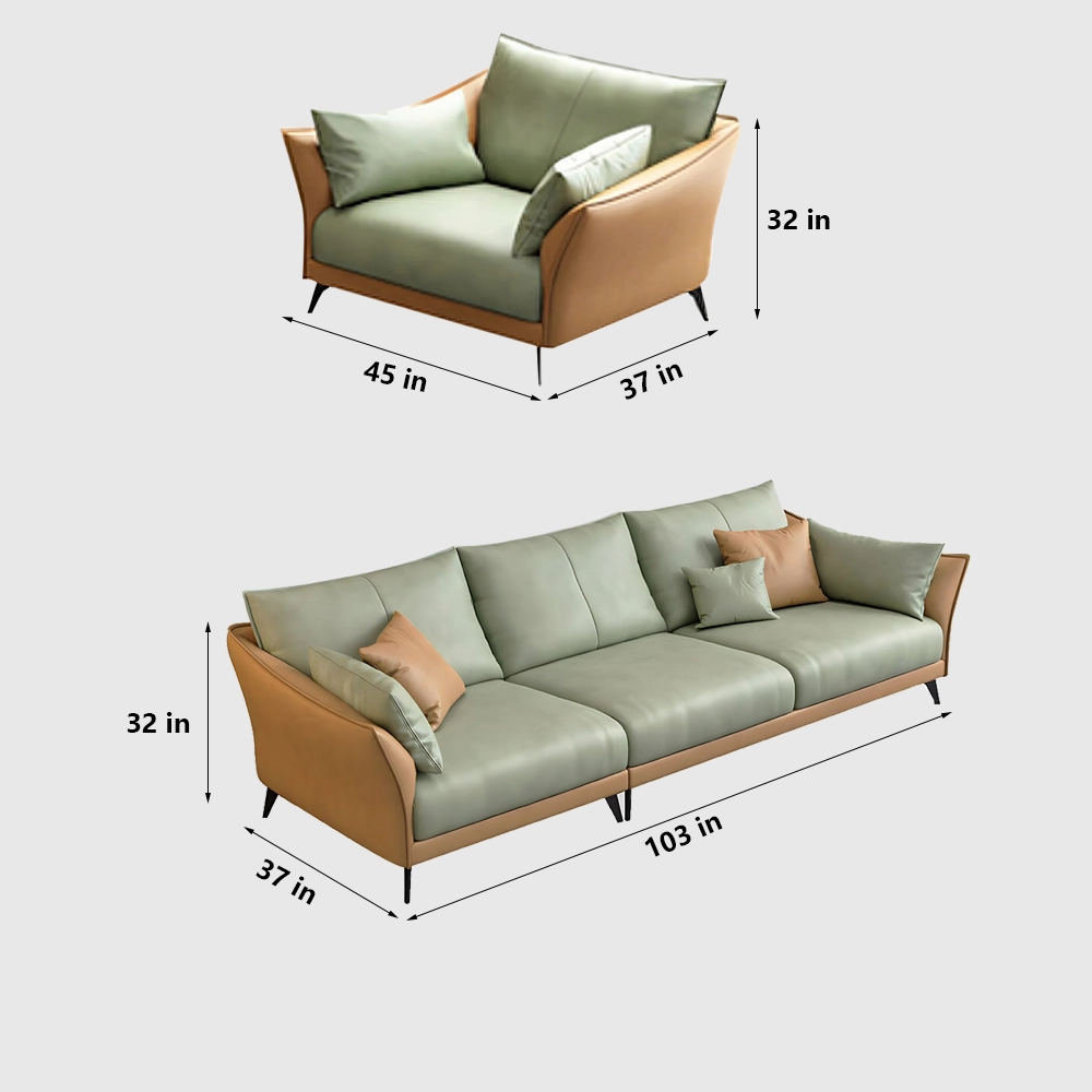 Modern Leather Sectional Modular Sofa with Chaise - image 6