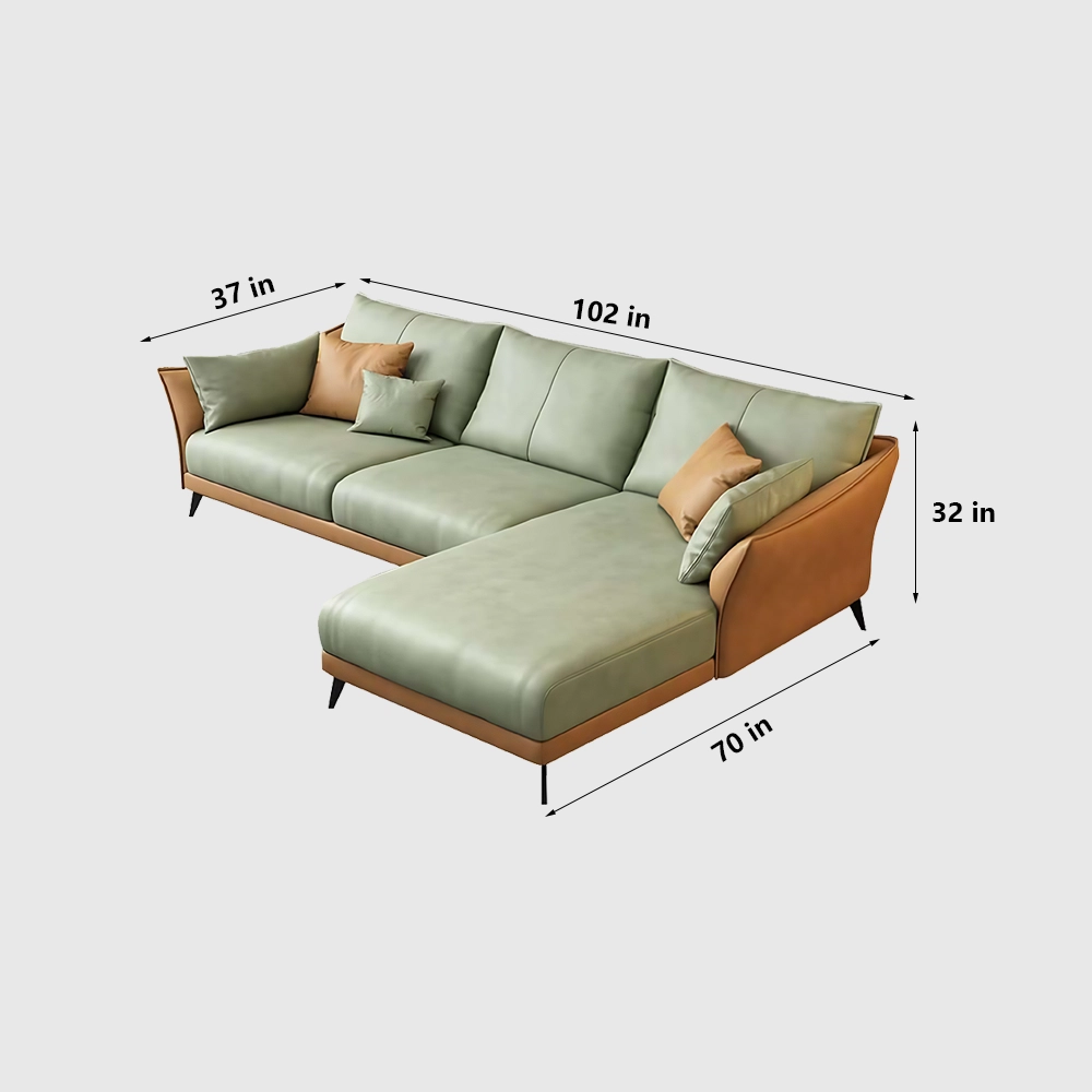 Modern Leather Sectional Modular Sofa with Chaise - image 7