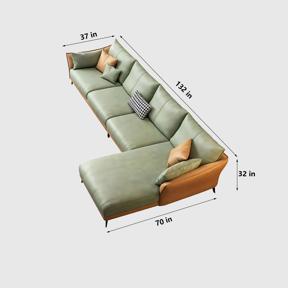 Modern Leather Sectional Modular Sofa with Chaise - image 8