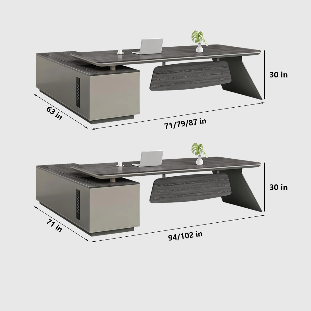 Luxury uniquely shaped executive desk - image 14