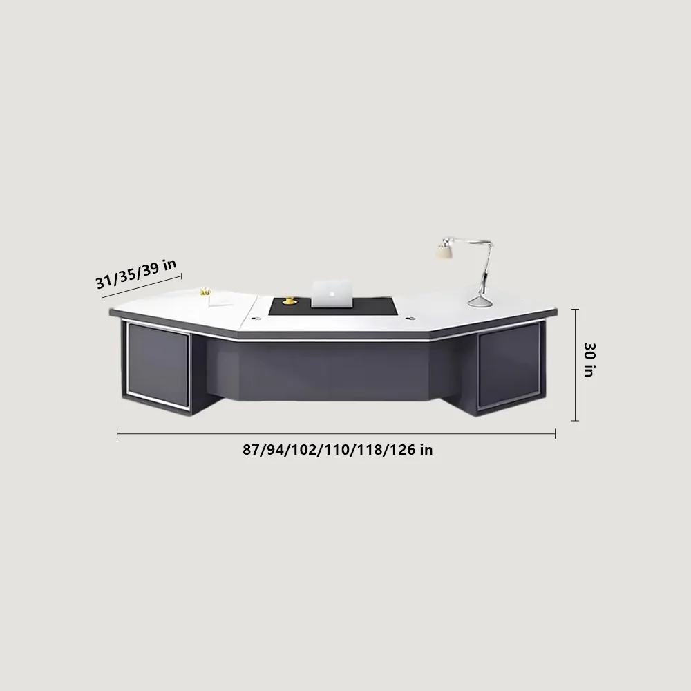 Modern Minimalist Curved Executive Desk - image 5