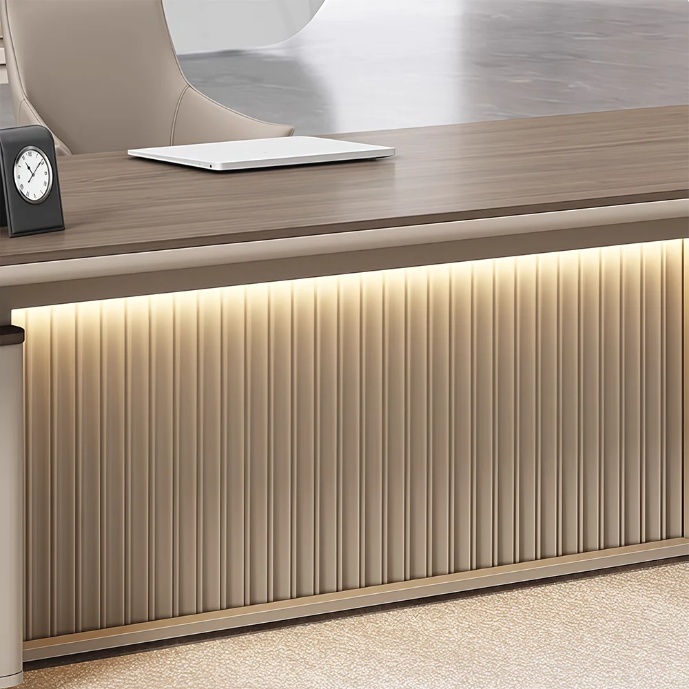 Minimalist luxury executive desk with lights - image 15