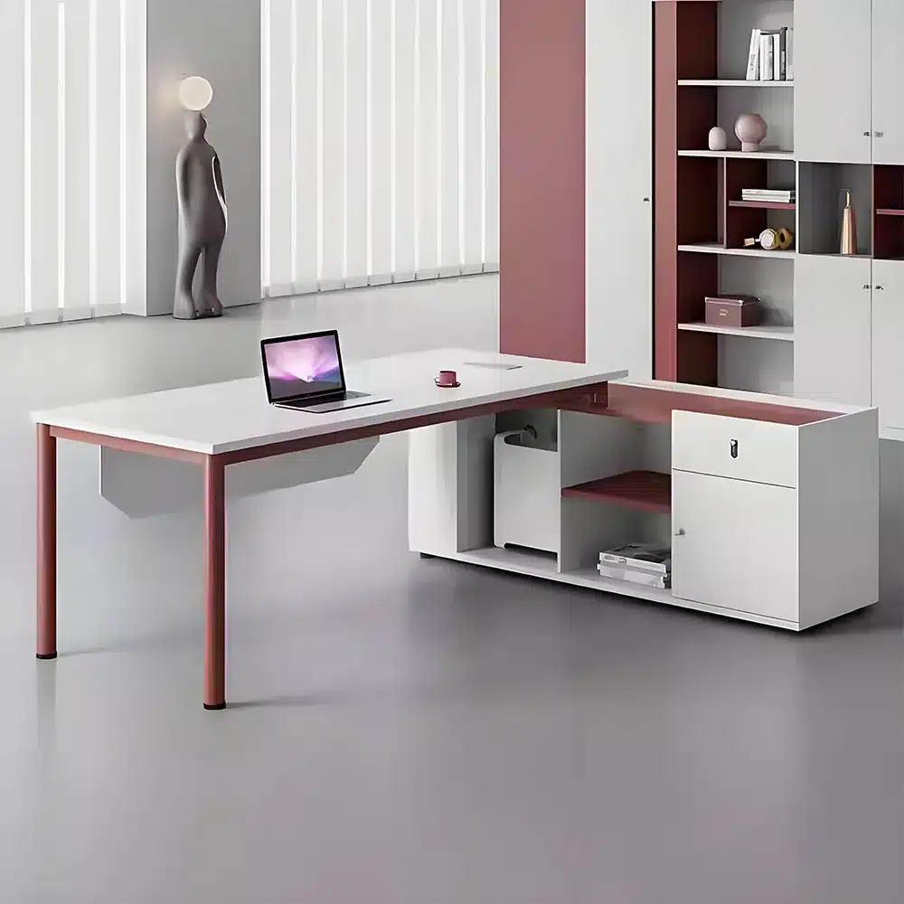 Modern Minimalist Red Executive Desk - Maoters - image 8