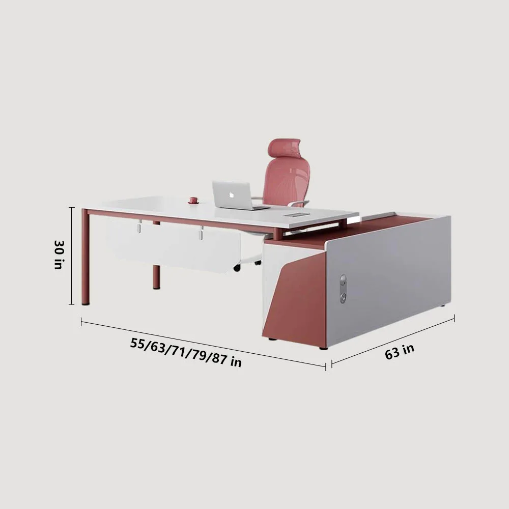 Modern Minimalist Red Executive Desk - Maoters - image 2