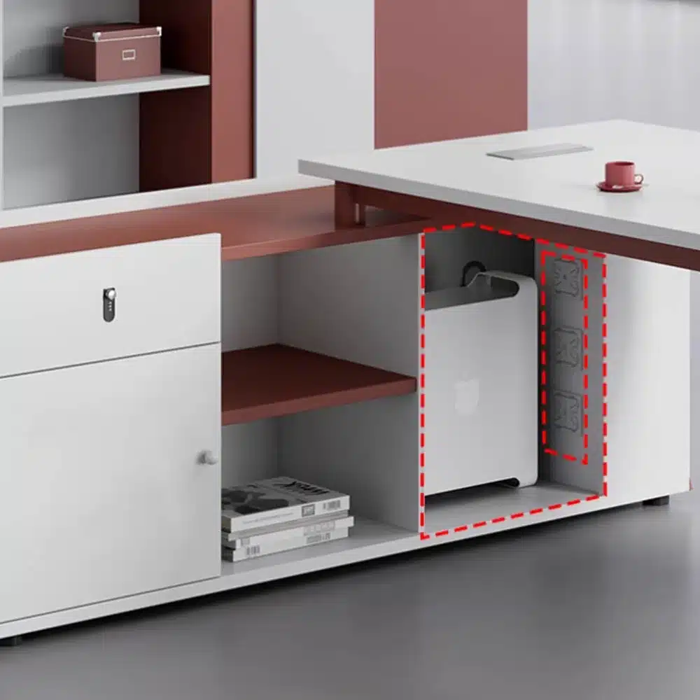 Modern Minimalist Red Executive Desk - Maoters - image 3