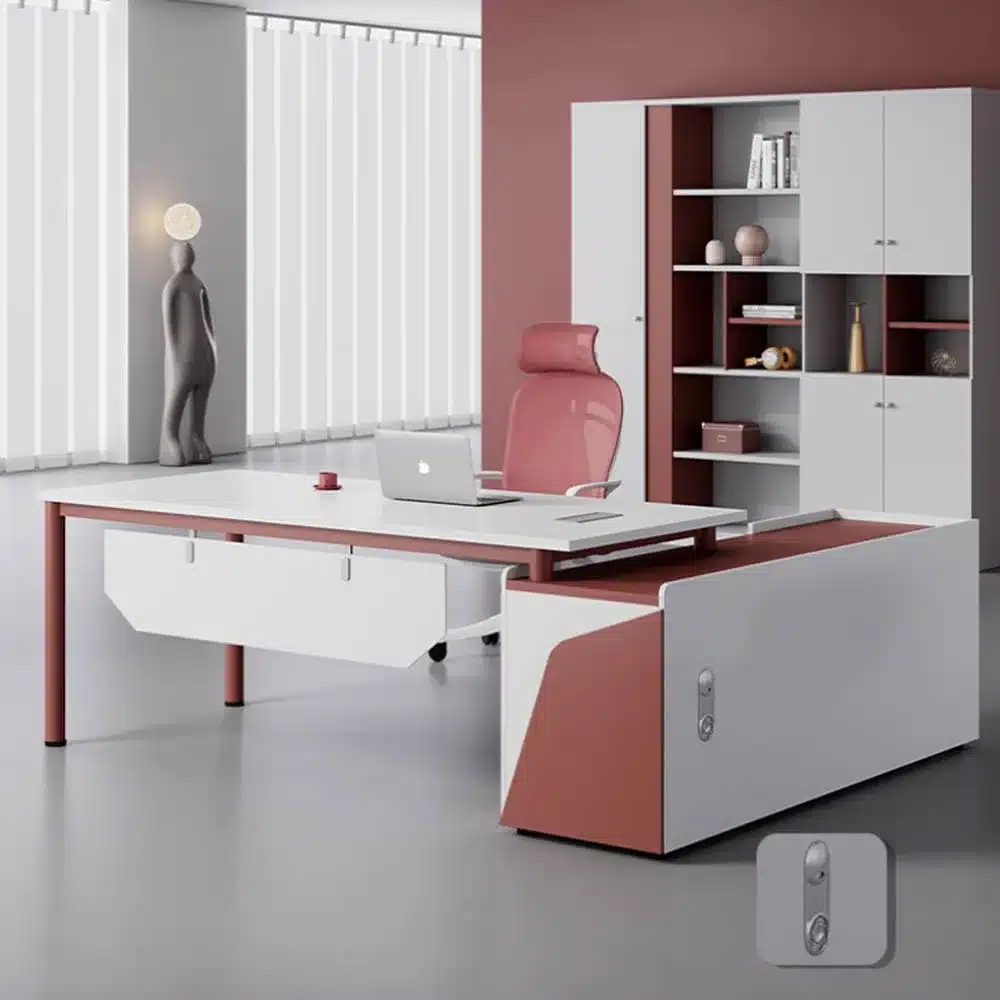 Modern Minimalist Red Executive Desk - Maoters - image 5
