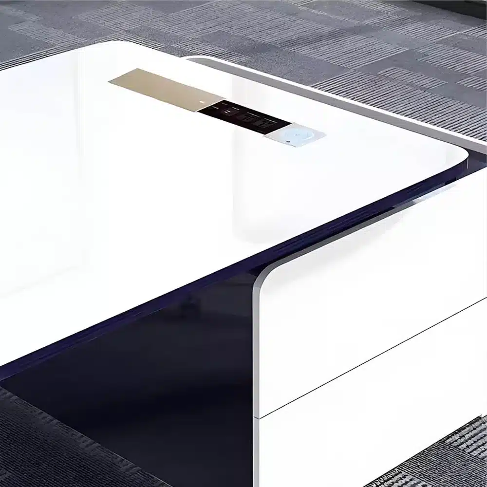 Modern White Manager Desk - Stylish Lacquered Office - image 4
