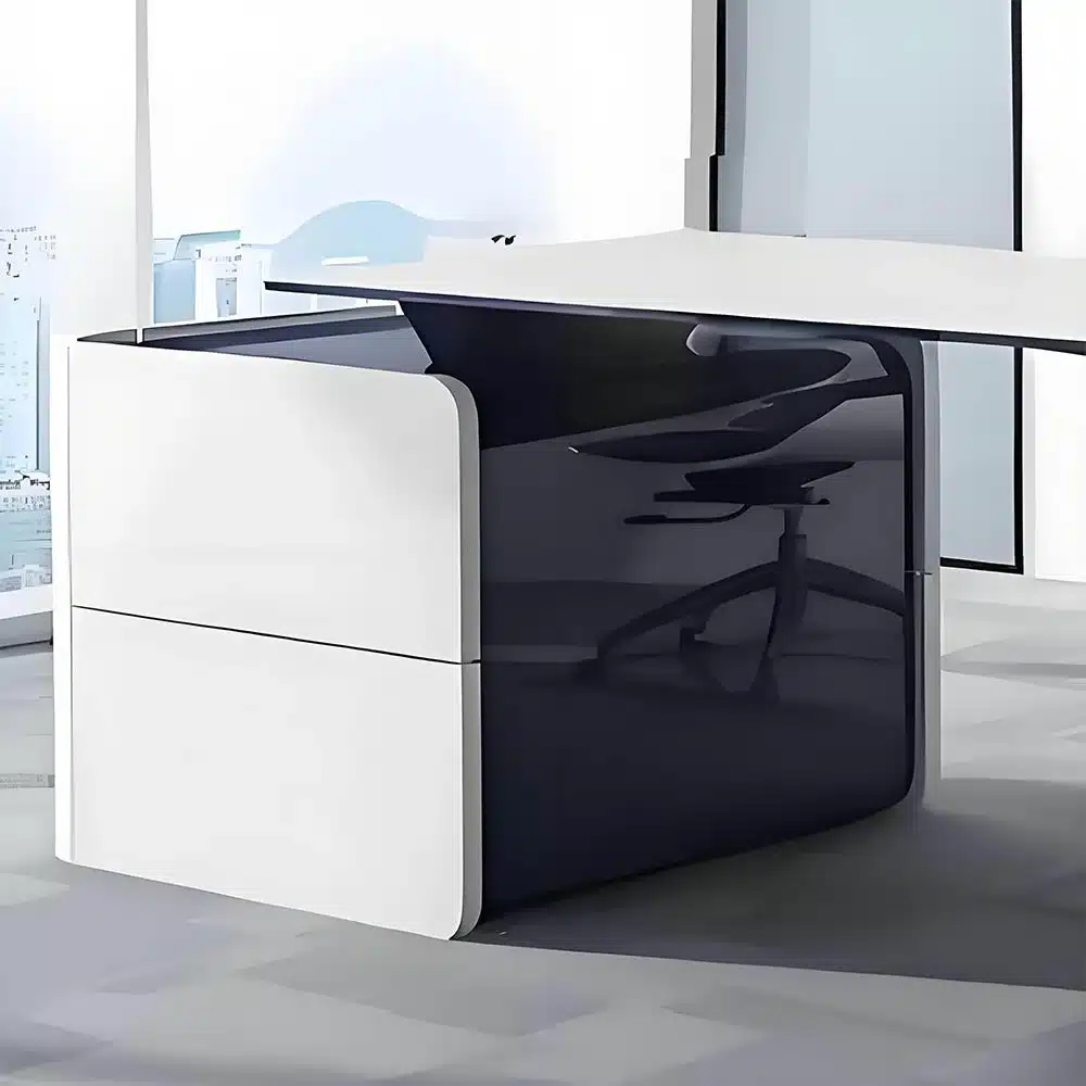Modern White Manager Desk - Stylish Lacquered Office - image 6