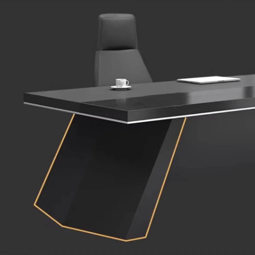 Modern Wooden Office Desk - Black Executive Style - image 6