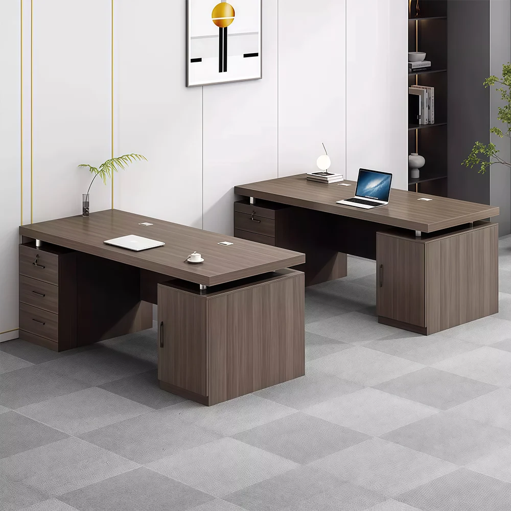 Office Computer Desk Double Cabinets Executive - Maoters - image 12