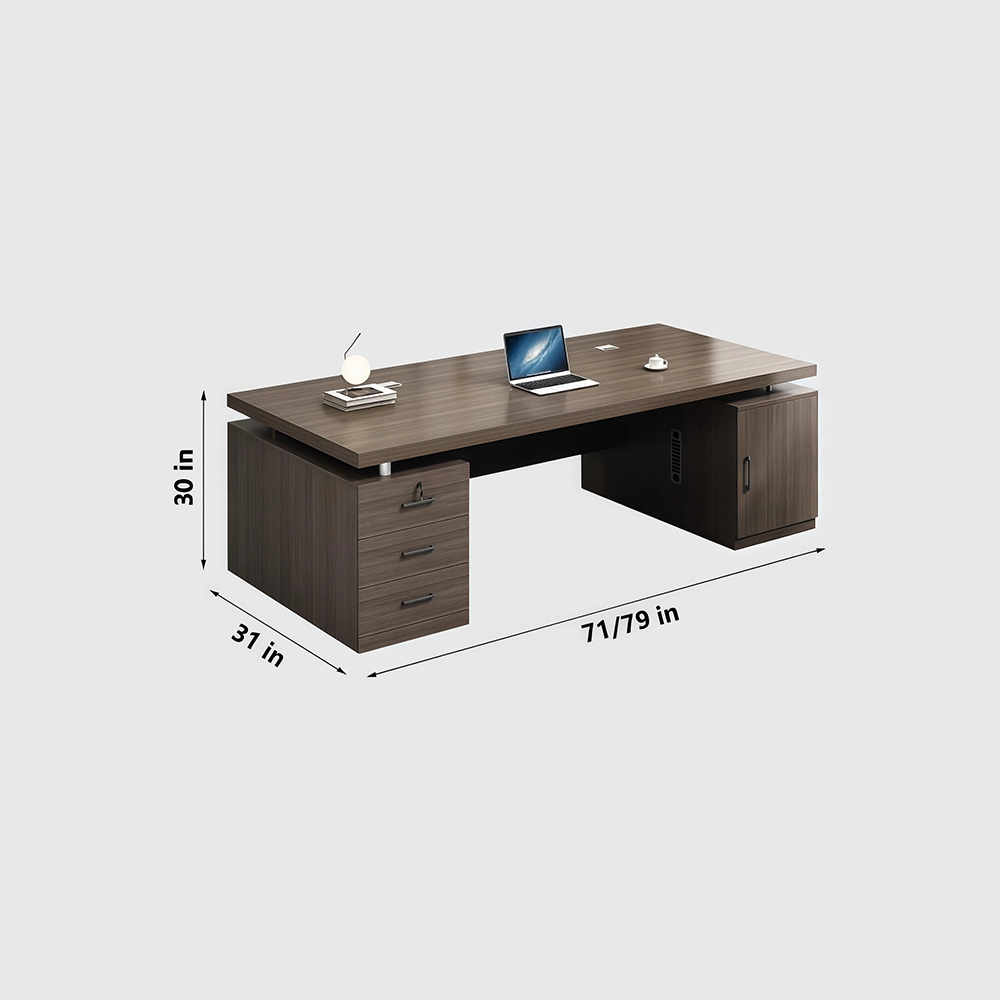 Office Computer Desk Double Cabinets Executive - Maoters - image 17