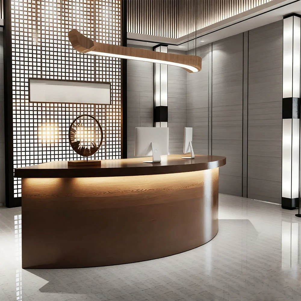 Reception Desk With Solid Wood Grain - Maoters - image 2