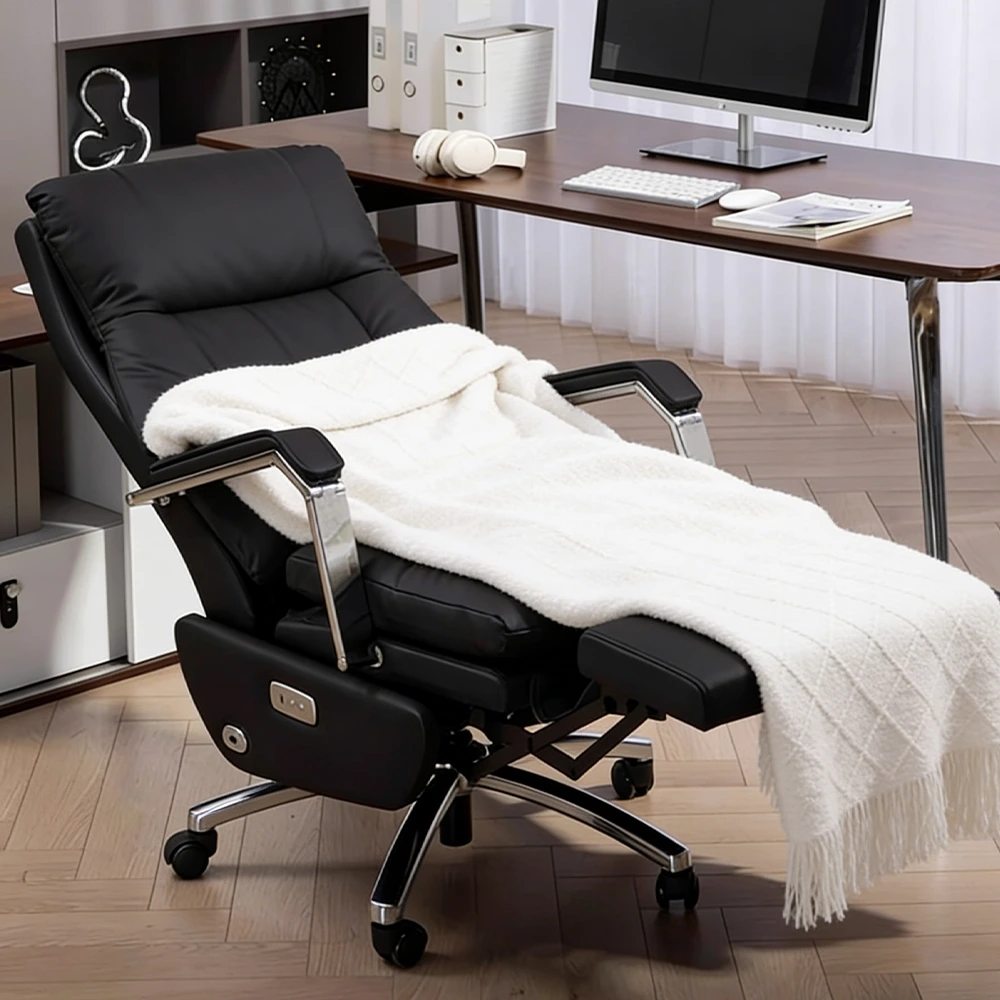 Reclining Rotatable Leather Executive Chair - image 3
