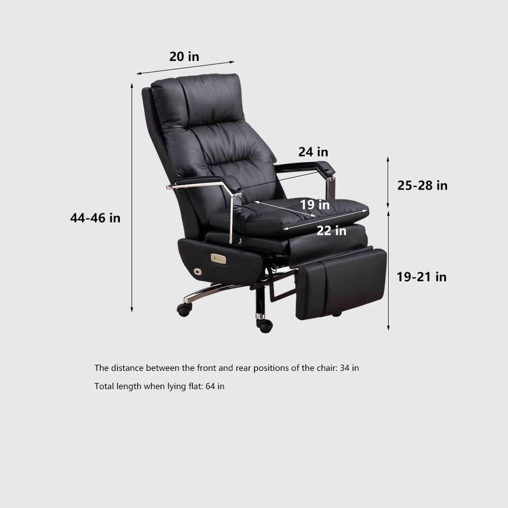 Reclining Rotatable Leather Executive Chair - image 7