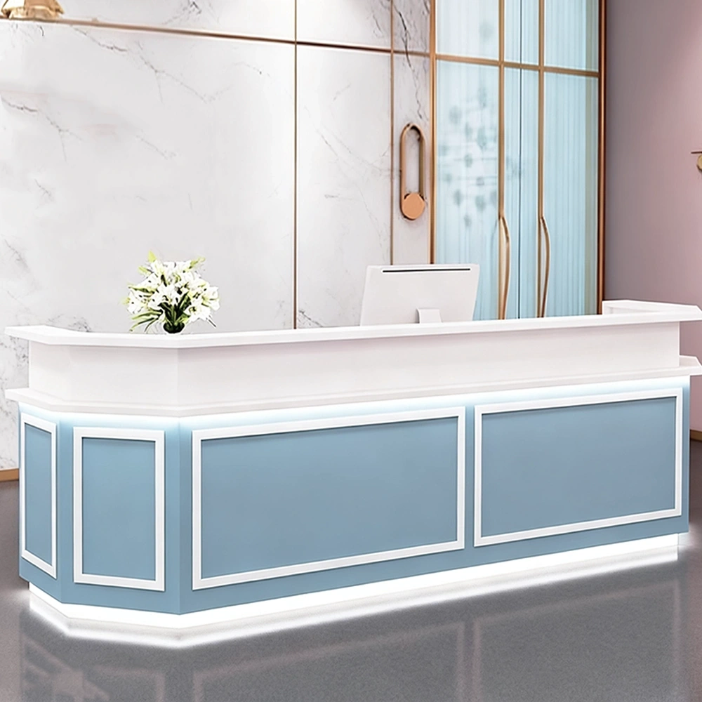 Rectangle Engineered Wood Reception Desk - image 9