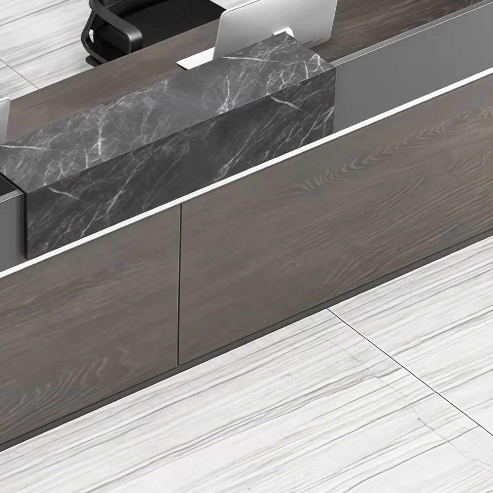 Rectangular Reception Desk in Black Oak - Maoters - image 4