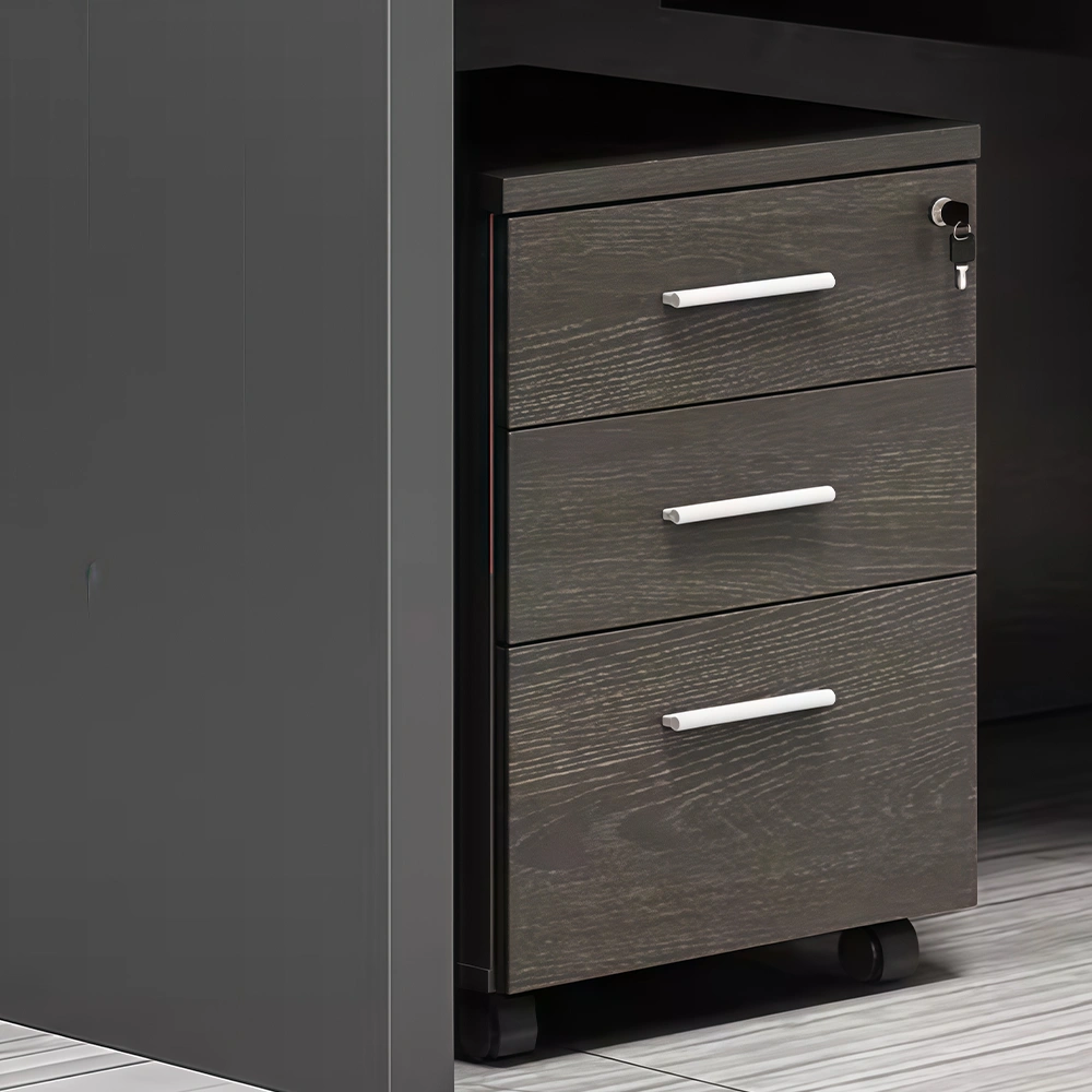 Rectangular Reception Desk in Black Oak - Maoters - image 6