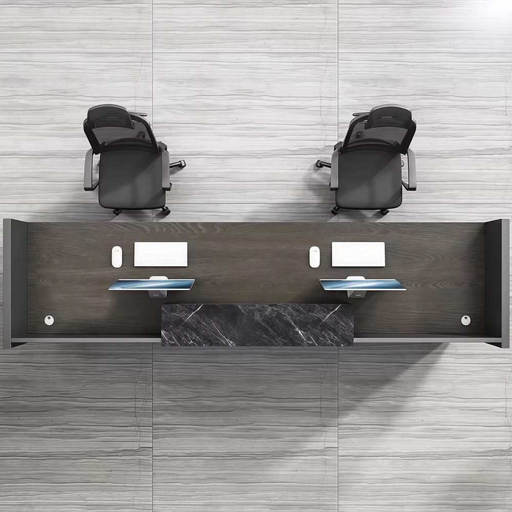 Rectangular Reception Desk in Black Oak - Maoters - image 2