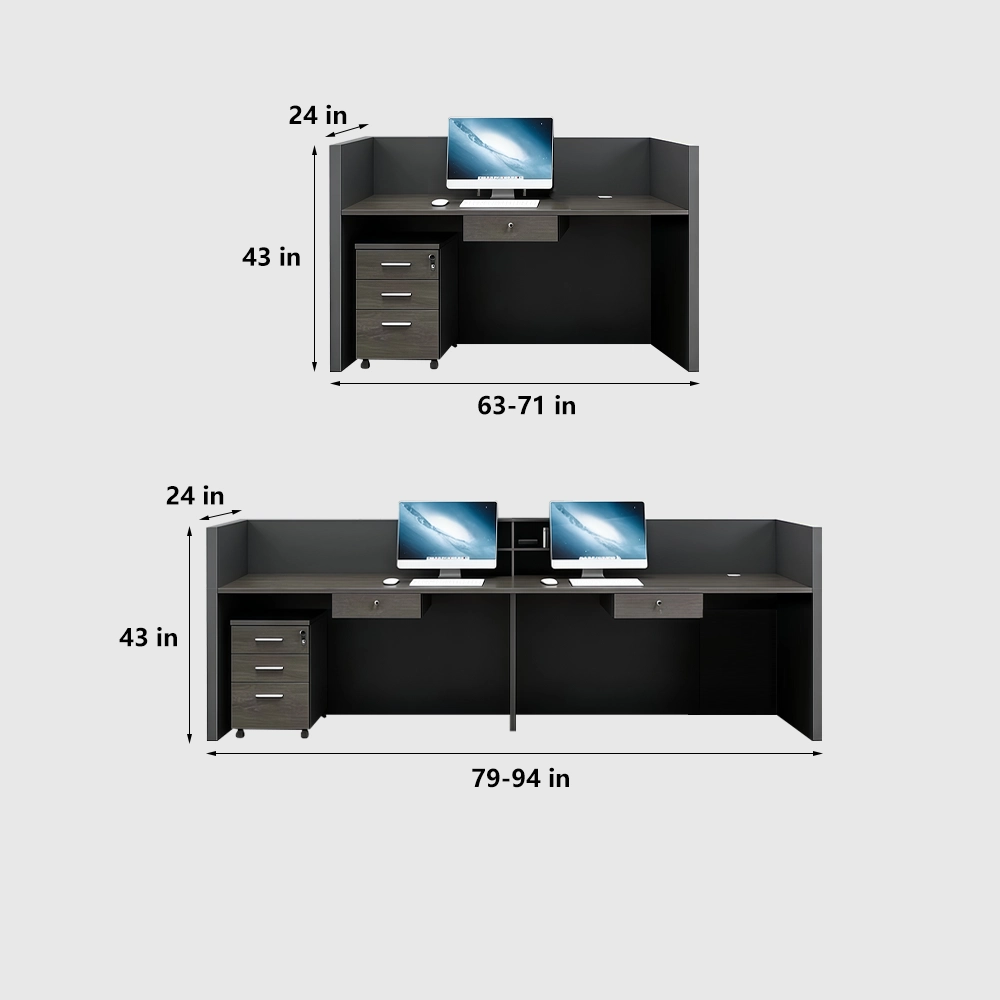 Rectangular Reception Desk in Black Oak - Maoters - image 7