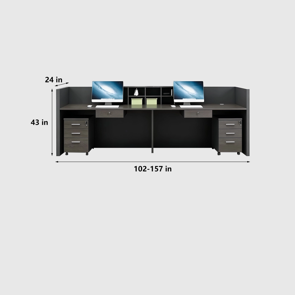 Rectangular Reception Desk in Black Oak - Maoters - image 8