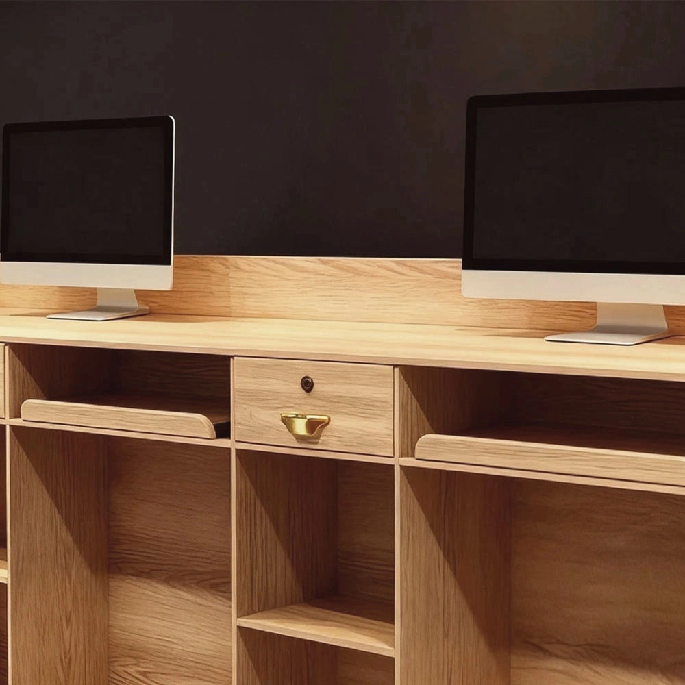 Retro Solid Wood Reception Desk - Maoters - image 5
