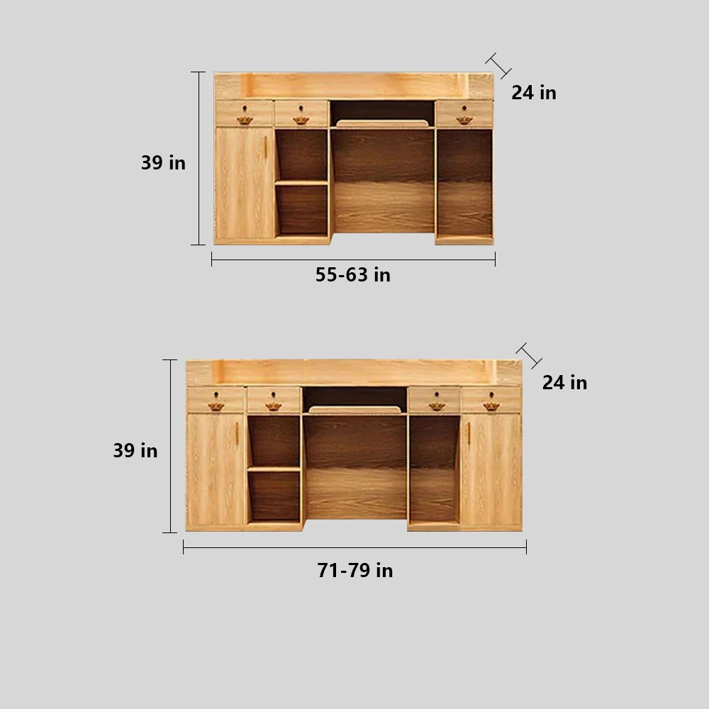 Retro Solid Wood Reception Desk - Maoters - image 6