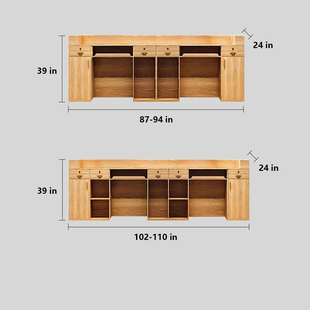 Retro Solid Wood Reception Desk - Maoters - image 7