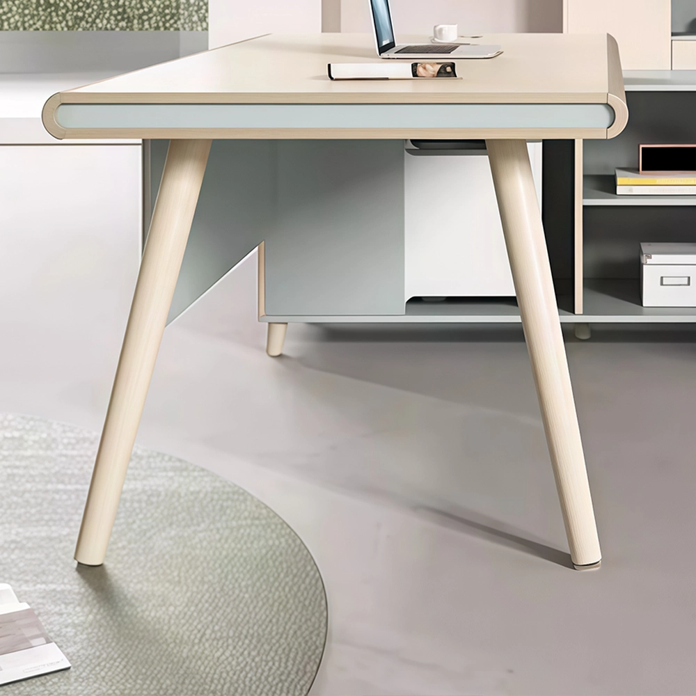 Light wood patchwork executive desk - image 5
