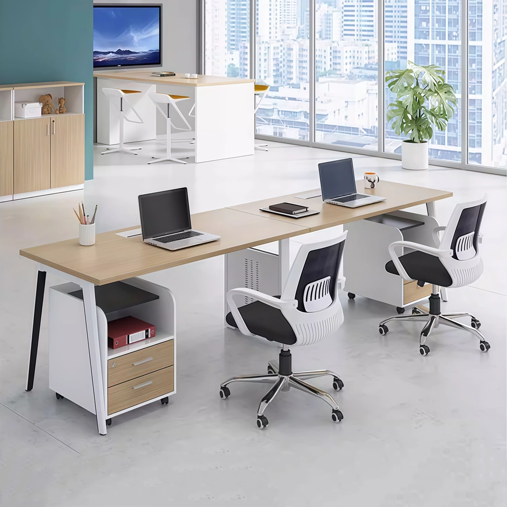 Employee Cubicle Desk with Partition Panels and Office Chair - image 2