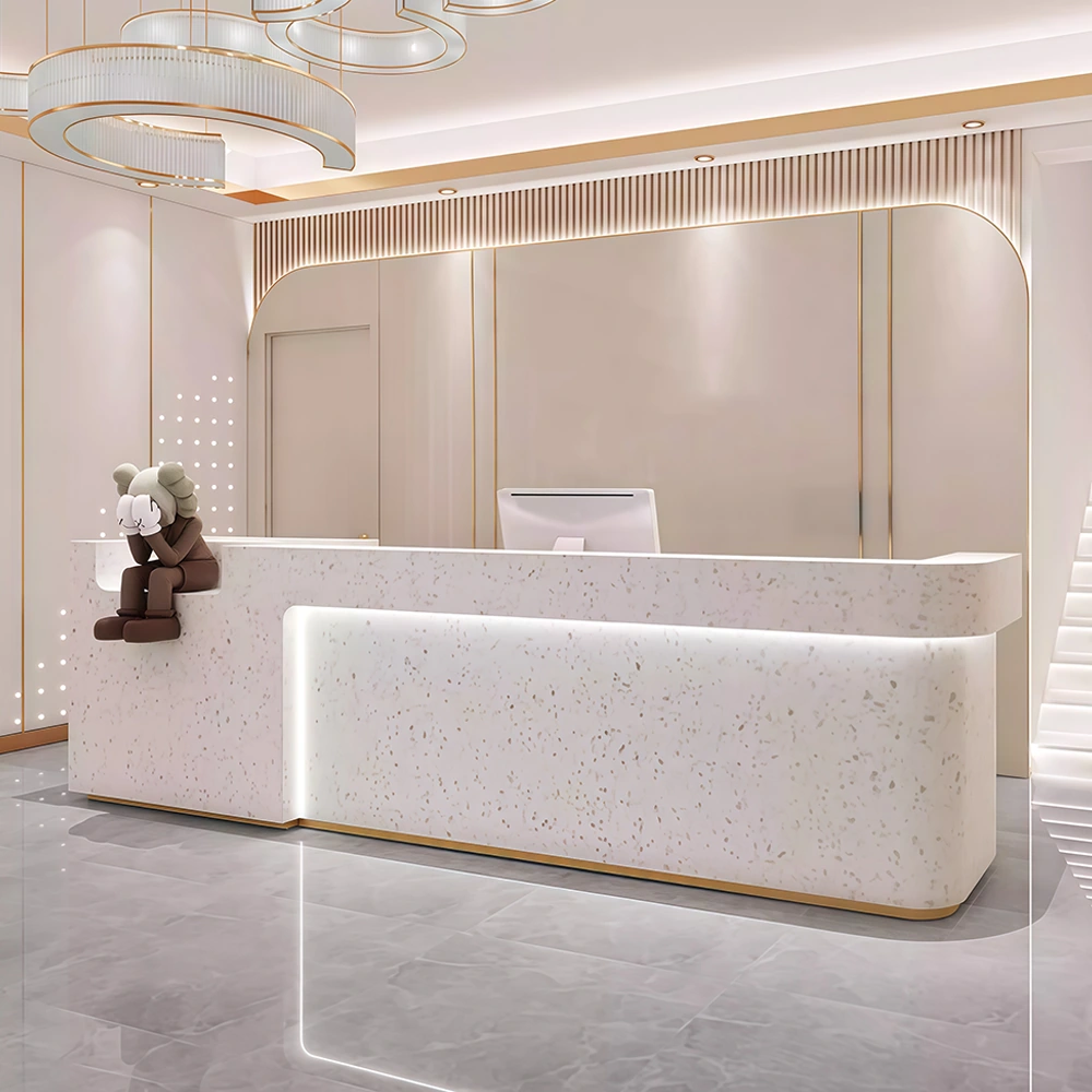Simple Modern Stainless Steel Reception Desk - Maoters - image 3