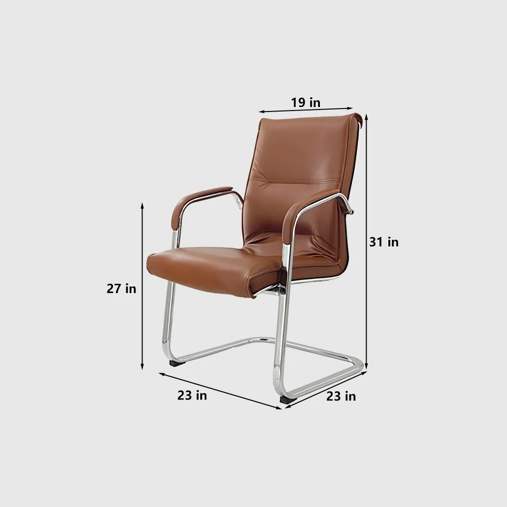 Bowed Leather Office Chair - image 7