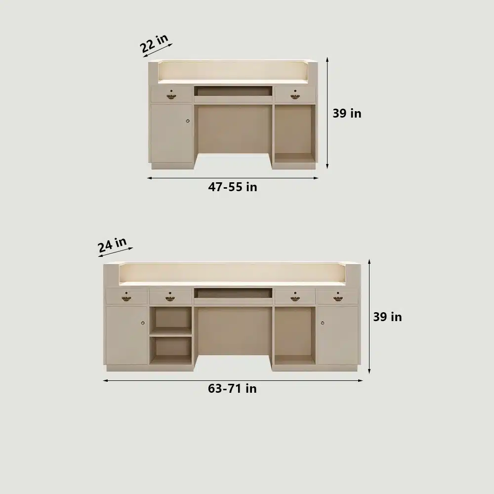 Rectangular Wood Reception Desk - image 6