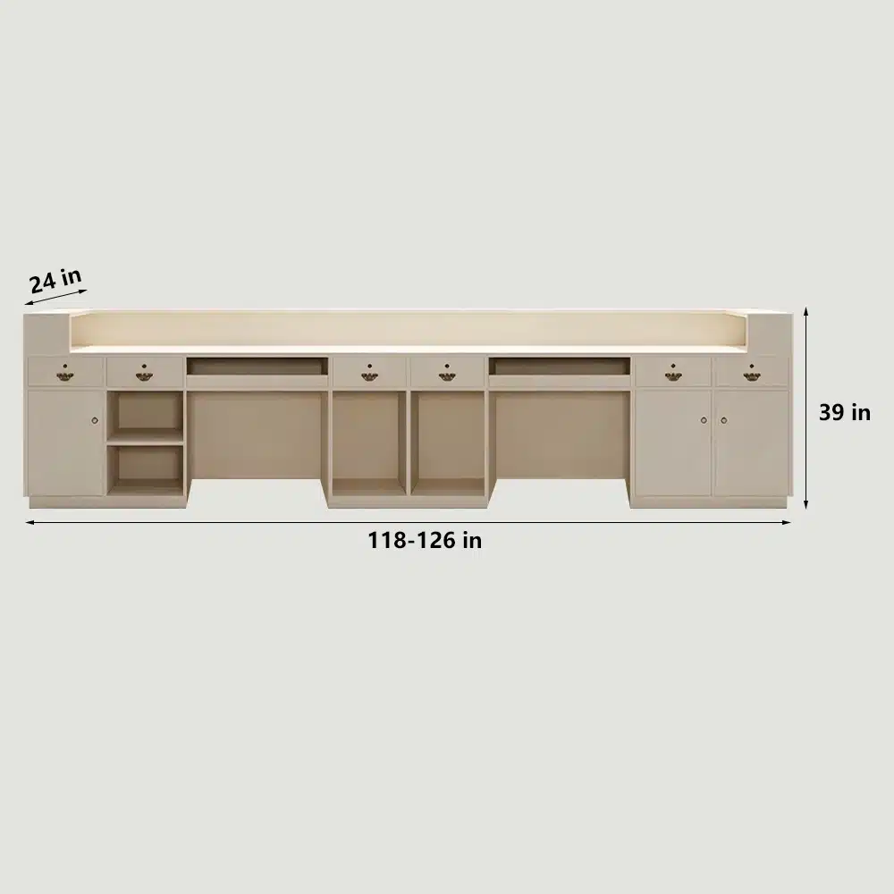 Rectangular Wood Reception Desk - image 8
