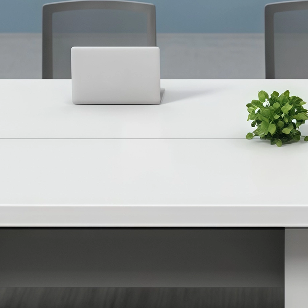 Warm White Minimalist Large Conference Table - Maoters - image 4