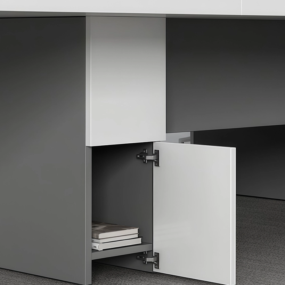 Warm White Minimalist Large Conference Table - Maoters - image 5