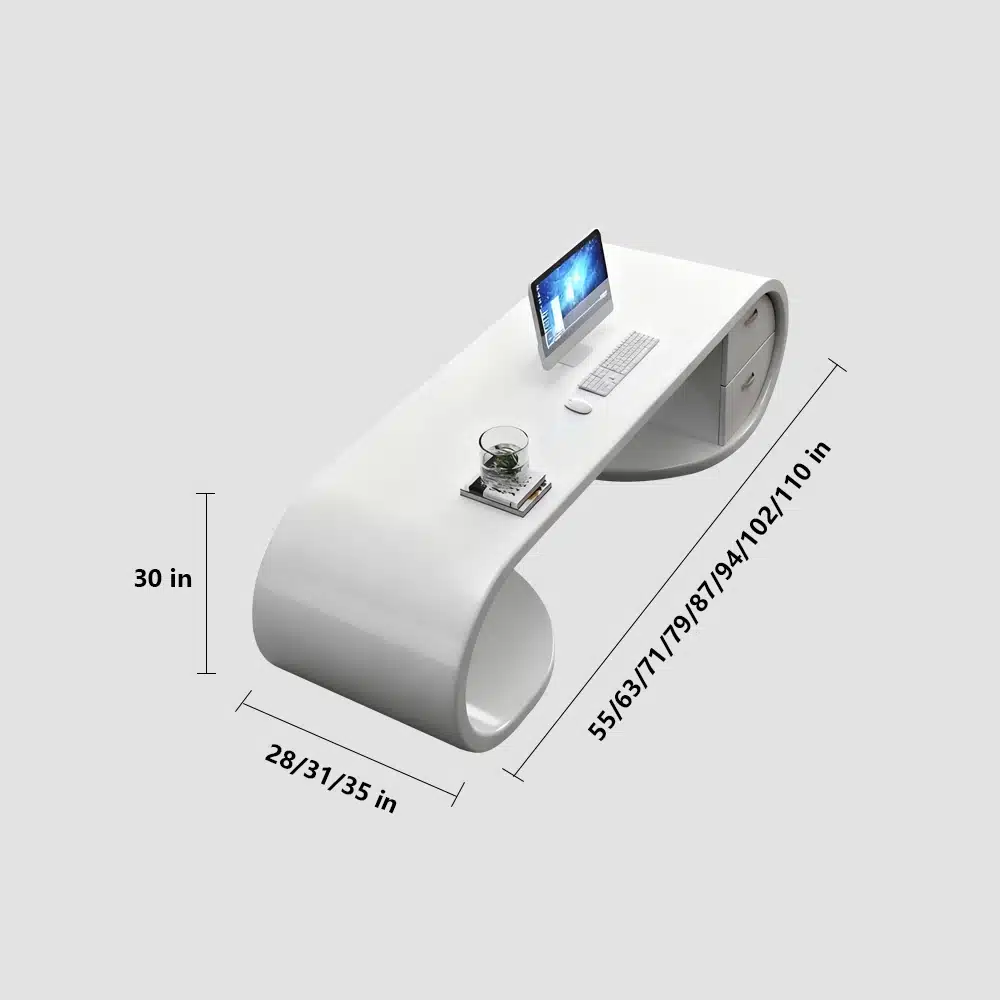 White Lacquered Techy Executive desk - Maoters - image 2