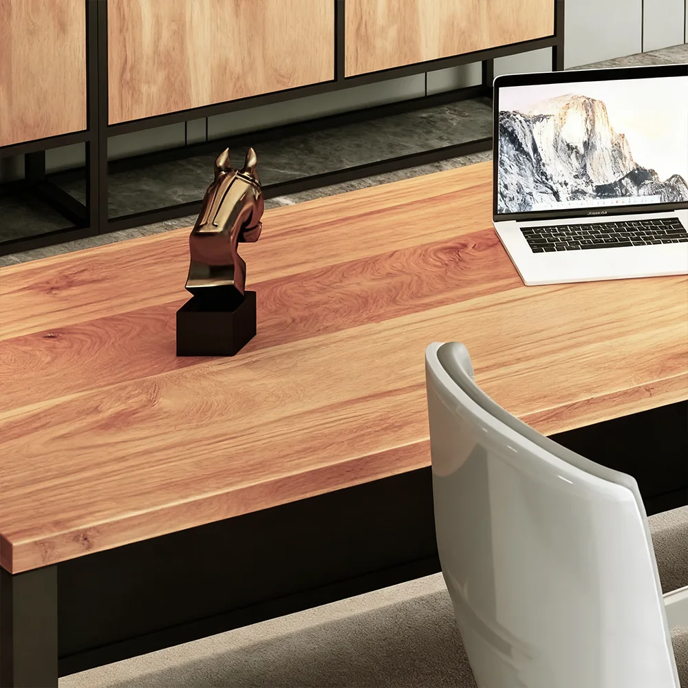 Industrial-Style Solid Wood Executive Desk - Maoters - image 13