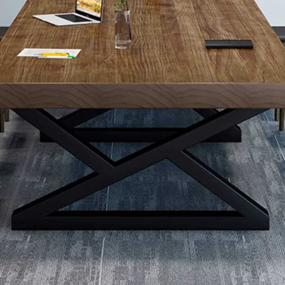 Nordic Industrial-Style Solid Wood Large Conference Table - image 11