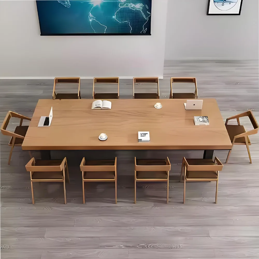 Nordic Simplicity Solid Wood Office Conference Table - Maoters - image 3