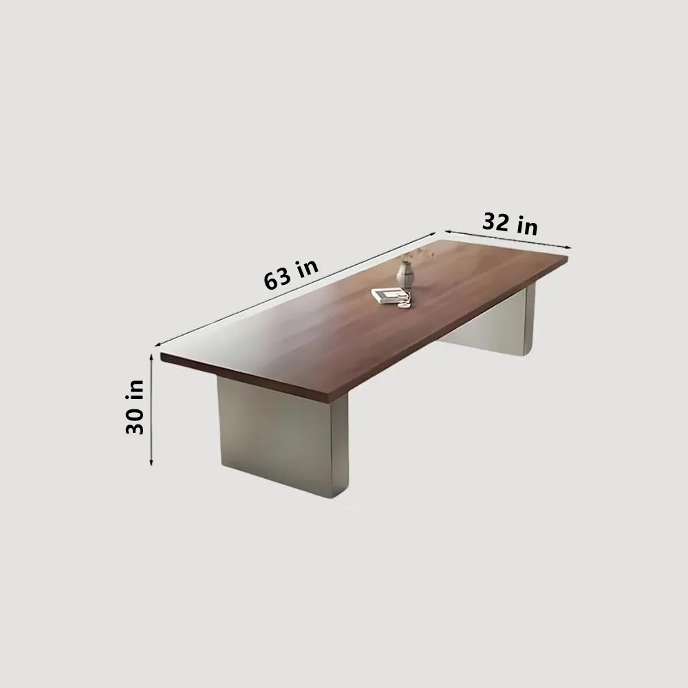 Modern Solid Wood Conference Table - Walnut Color - image 9