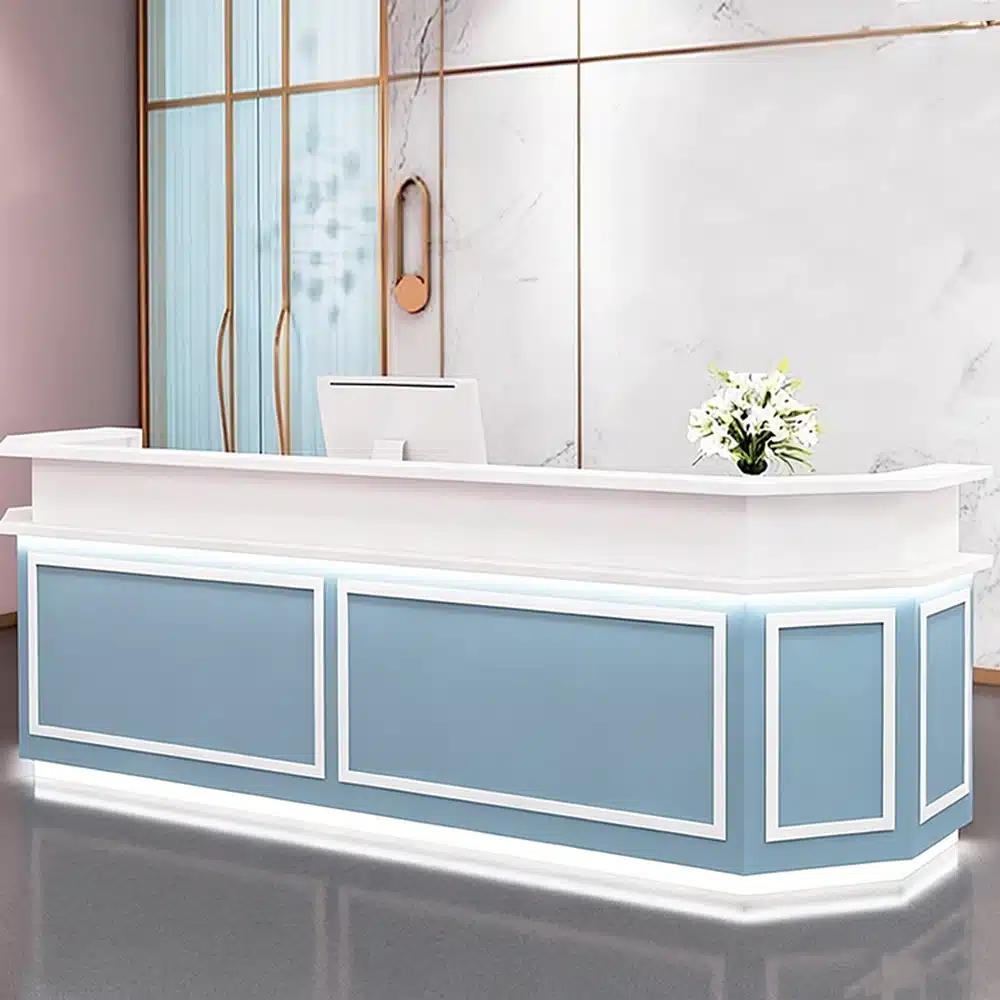 Rectangle Engineered Wood Reception Desk - image 10