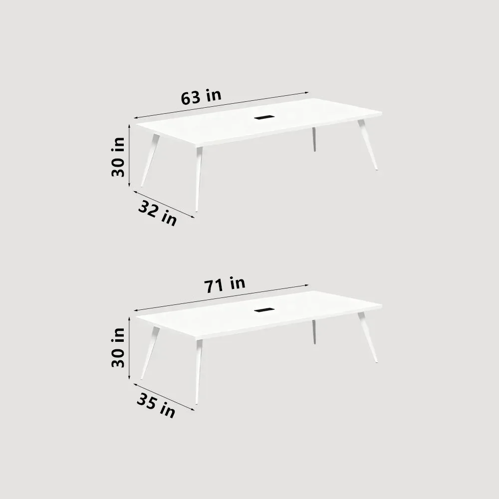 Modern Minimalist White Small Conference Table Set - image 6