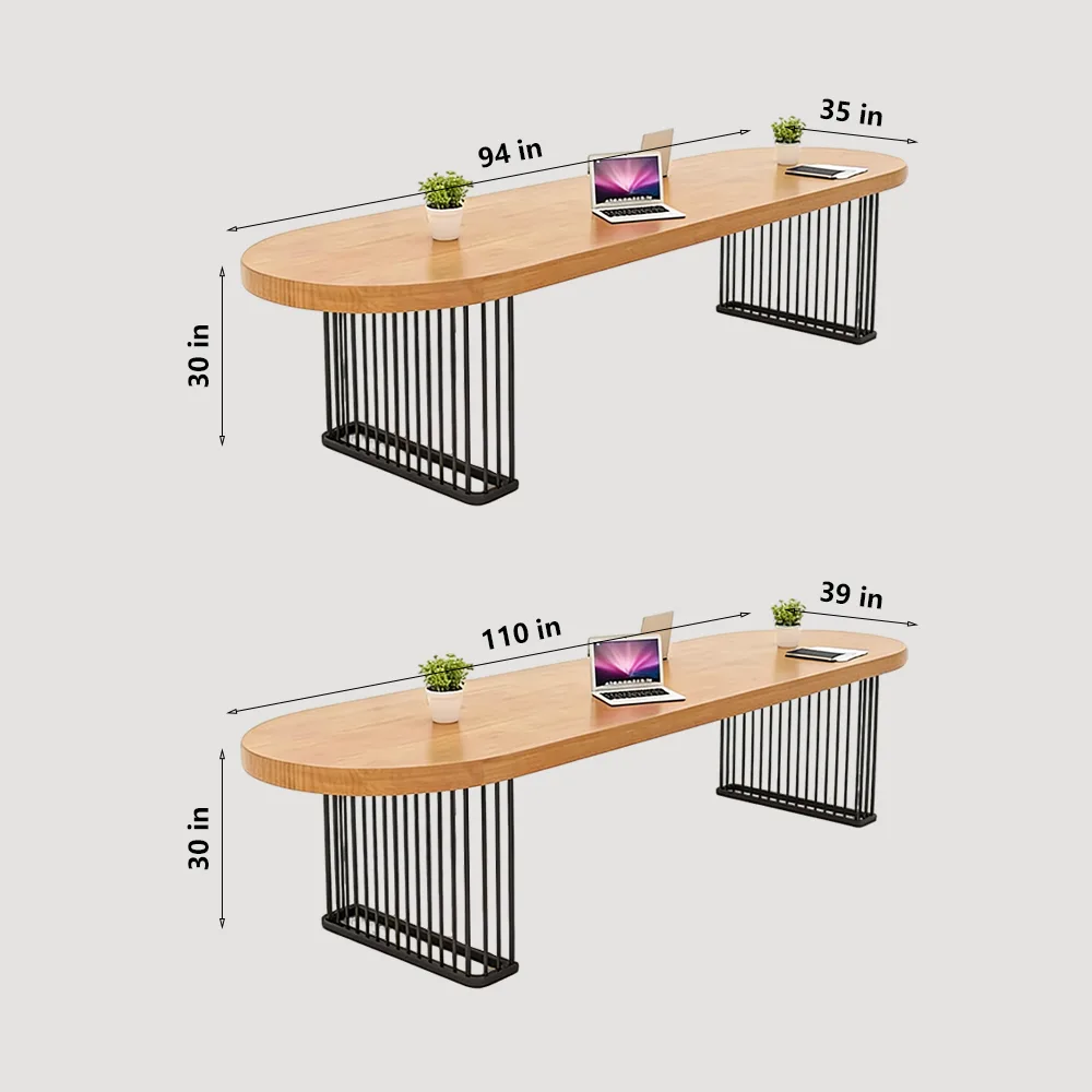 Modern Oval Solid Wood Conference Table - Stylish &amp; Durable - image 7