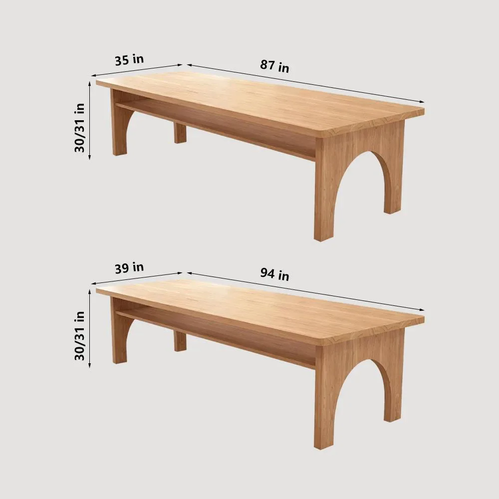 Nordic Solid Wood Rectangular Conference Table - image 8