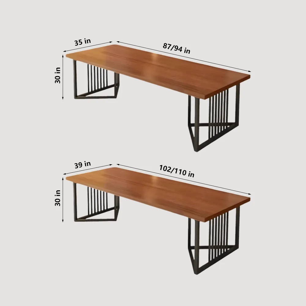 Nordic Modern Solid Wood Conference Table  Industrial Style Office Long Table - image 6