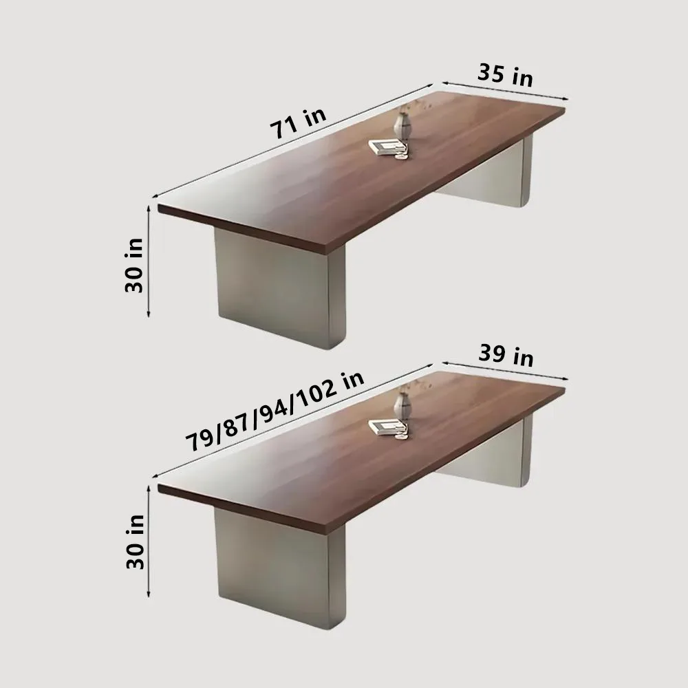 Modern Solid Wood Conference Table - Walnut Color - image 10