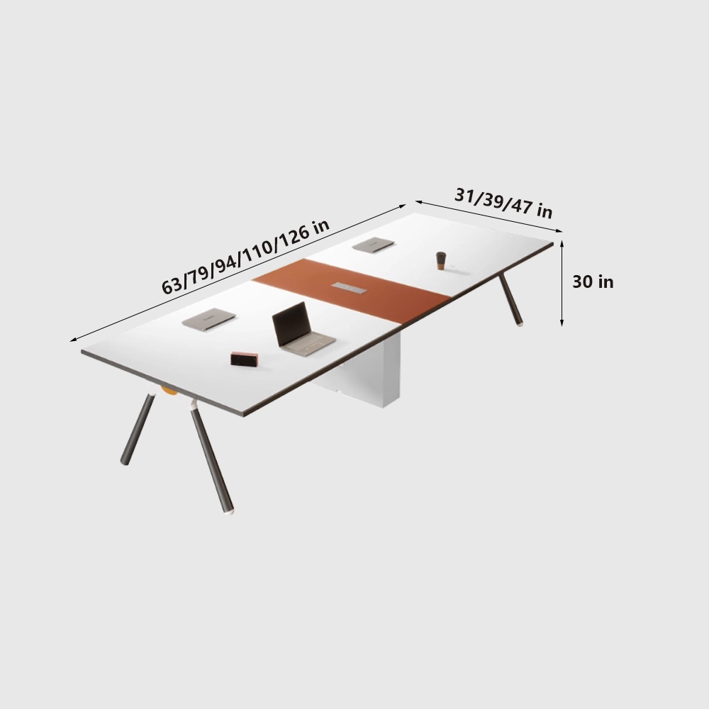 Compact and Stylish Modern White Conference Table - image 7